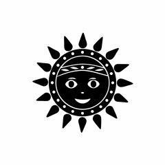 Sun Wearing a Bandana and Smiling Icon vector illustration