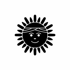 Sun Wearing a Bandana and Smiling Icon vector illustration