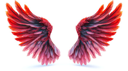 Fototapeta premium Majestic Red and Pink Wings: A Flight of Fantasy and Freedom