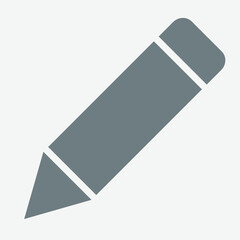 Simple pencil icon, representing creativity, drawing, writing, and design tools.