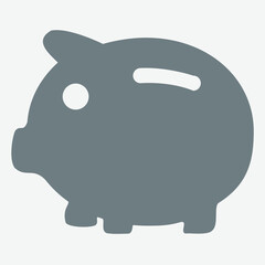 Charming piggy icon, symbolizing savings, finance, and financial management tools.