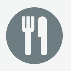 Minimalistic restaurant line icon representing dining, food, and hospitality services.