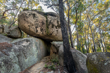 Bungoona track boulder entrance