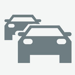Traffic jam icon, symbolizing congestion, delays, and heavy road traffic conditions.
