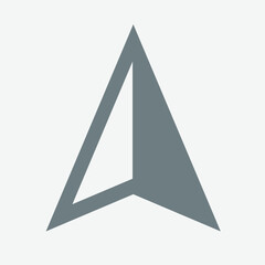 Vector GPS arrow icon, modern design, precise navigation and direction.