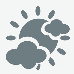 Weather few clouds icon, partly cloudy, sky forecast, meteorology, climate symbol.