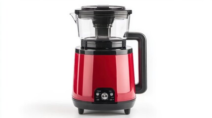 Kitchen appliance action red blender showcase modern home product photography bright environment detailed view