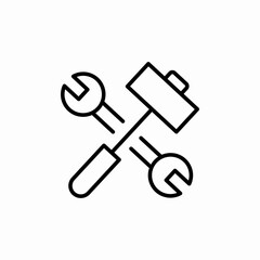 Tools repair maintenance wrench icon vector sign