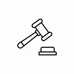 Legal court hammer justice icon vector sign