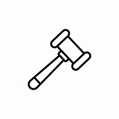 Legal court hammer justice icon vector sign