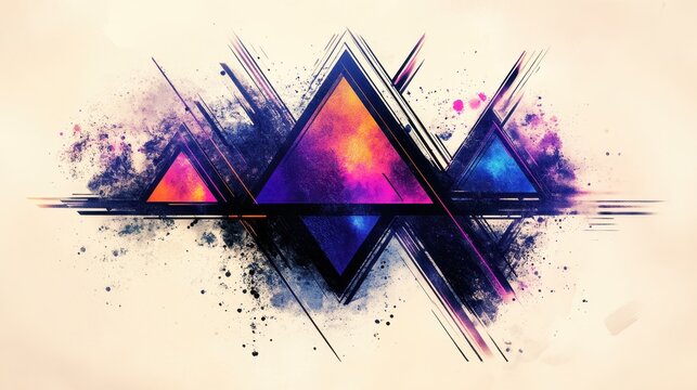 Colorful Triangles Abstract Design Background.