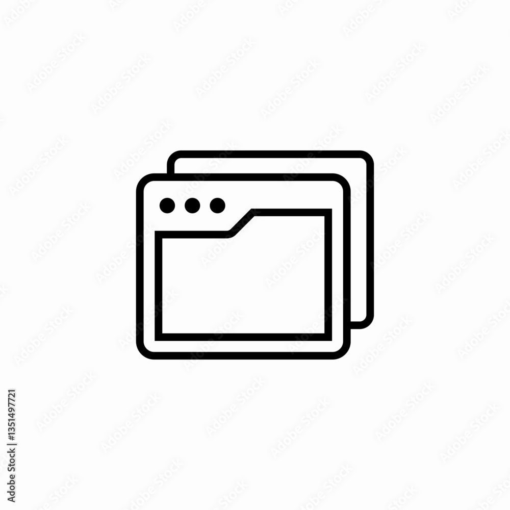 Poster web browser window folder icon vector sign