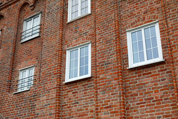 Brick facade of a house in Gdansk, Poland