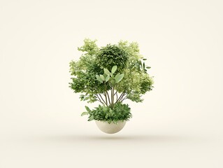 Floating green tree with nature, and eco.