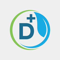 D Letter With Clinical Health Care Logo