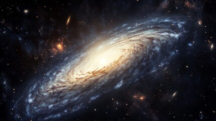 A breathtaking spiral galaxy radiating with intense hues in the vastness of space