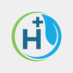H Letter With Clinical Health Care Logo