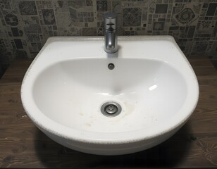 Fototapeta premium White circular wash basin in bathroom