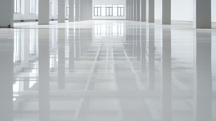 Perfectly applied epoxy coating with a roller smoothing out trapped air for a seamless finish.