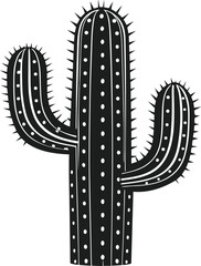 Cactus Silhouette Vector - Desert Plant Illustration for Western Designs