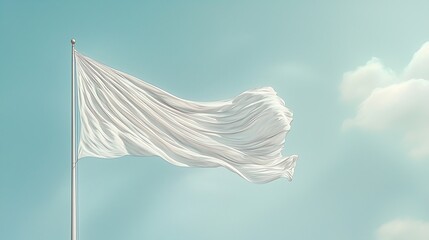 White Flag Waves for Blue Sky, Freedom.