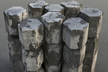Hexagonal Concrete Blocks Structure