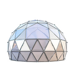 Modern Architectural Design of a Glass and Metal Geodesic Dome Structure