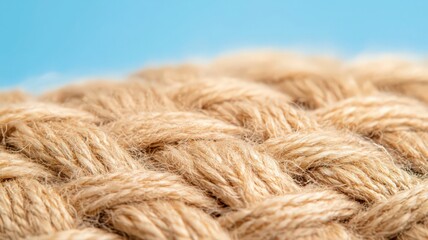 Fototapeta premium Beige Knitted Fabric Texture Close Up