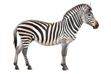 Fototapeta premium Striking zebra showcasing its unique black and white stripes