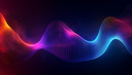 Abstract wave lines pattern dynamic colorful light flowing isolated on black background. concept of music, party, technology, modern. Abstract flowing wavy lines. Colorful dynamic wave