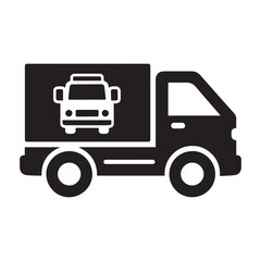 Naklejka premium Delivery Truck with Trailer Icon Vector Illustration