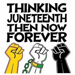 Thinking Juneteenth Then Now Forever SVG | Black Power Fist