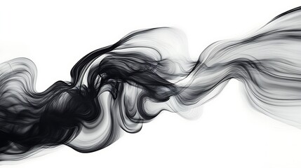 Abstract black smoke wave.