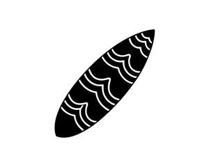 creative details Surfboard with Ocean Waves Patterned on It Icon vector illustration 