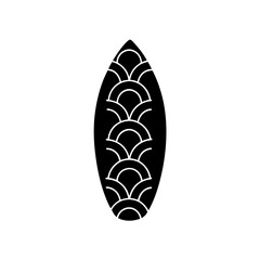 creative details Surfboard with Ocean Waves Patterned on It Icon vector illustration 