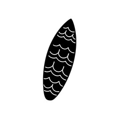 creative details Surfboard with Ocean Waves Patterned on It Icon vector illustration 