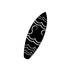 creative details Surfboard with Ocean Waves Patterned on It Icon vector illustration 