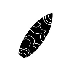 creative details Surfboard with Ocean Waves Patterned on It Icon vector illustration 