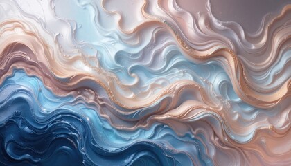 Fototapeta premium Abstract fluid art creation studio setting digital artwork light and airy environment close-up viewpoint water-inspired concept for visual appeal