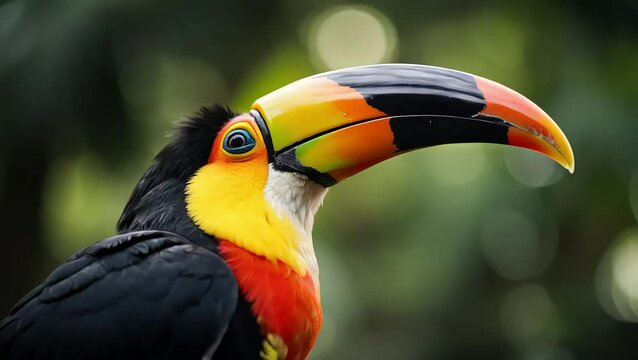 close up of the beak of a toco toucan /tucan (Ramphastos toco) tropical bird species from south america / Iguazu Argentina