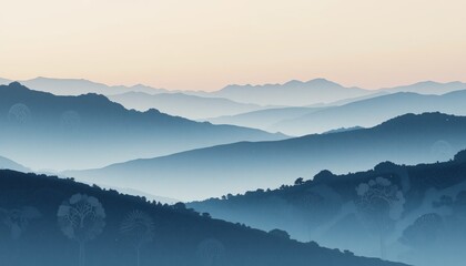 Fototapeta premium Exploring serene mountain landscapes at dawn nature photography tranquil environment wide angle view scenic beauty