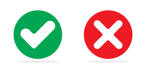 Green check and red cross mark switch buttons