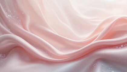 Obraz premium Elegant flow of soft pink satin fabric studio setting textile close-up minimalist design artistic perspective textile art concept