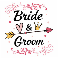 Bride & Groom SVG | Elegant Wedding Graphic