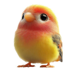 3d Lovebird isolated on transparent background, PNG
