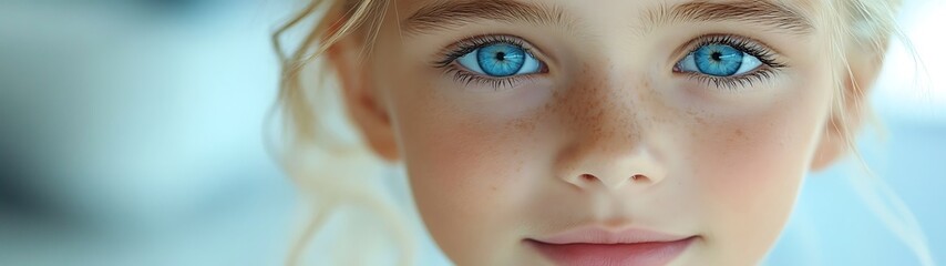 Child's Face for Blue Eyes, Close-Up.