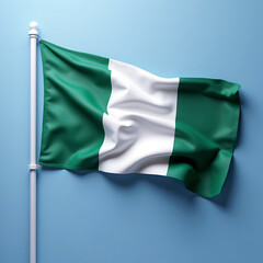 Nigeria Flag on solid color background