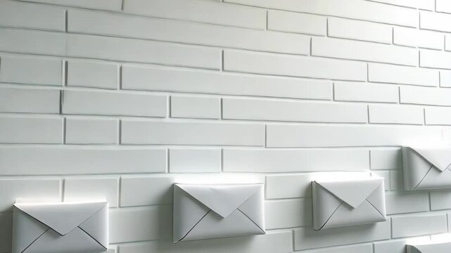 White Envelopes on Brick Wall Email Marketing Communication Concept