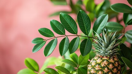Vibrant pineapple plant leaves