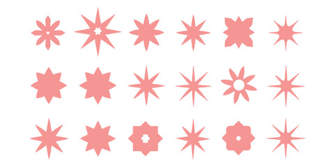 Radiant Diversity A Creative Grid of Unique Pink Starburst Designs